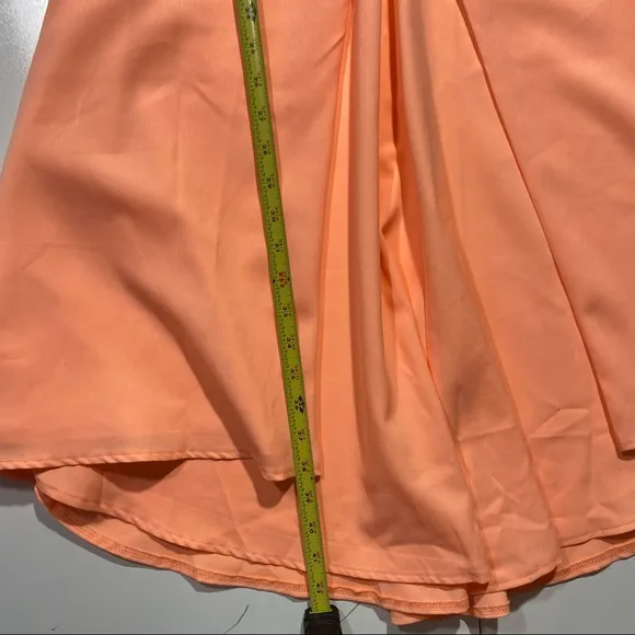- Sabo Neon Orange Satin Formal Maxi Woman’s Skirt With Front Slit NWT Size XS