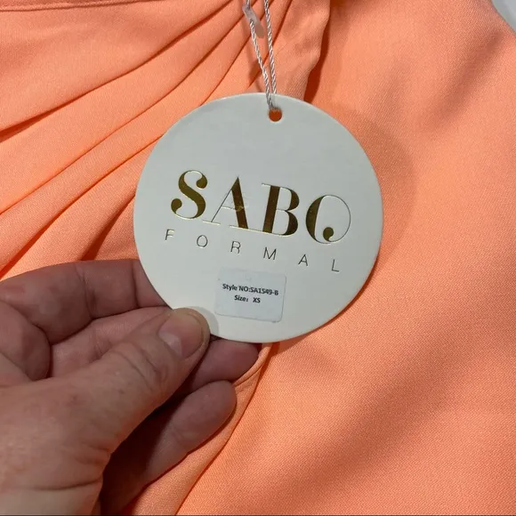 - Sabo Neon Orange Satin Formal Maxi Woman’s Skirt With Front Slit NWT Size XS