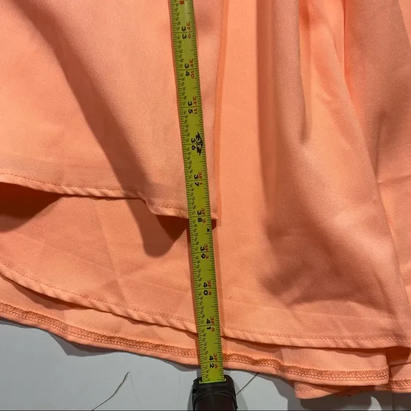 - Sabo Neon Orange Satin Formal Maxi Woman’s Skirt With Front Slit NWT Size XS