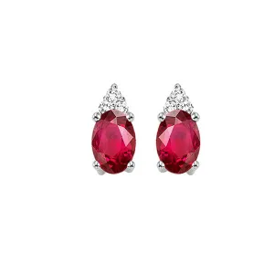 10KT White Gold & Diamond Classic Book 10K Birthstone Ensembles Fashion Earrings  - 1/10 ctw