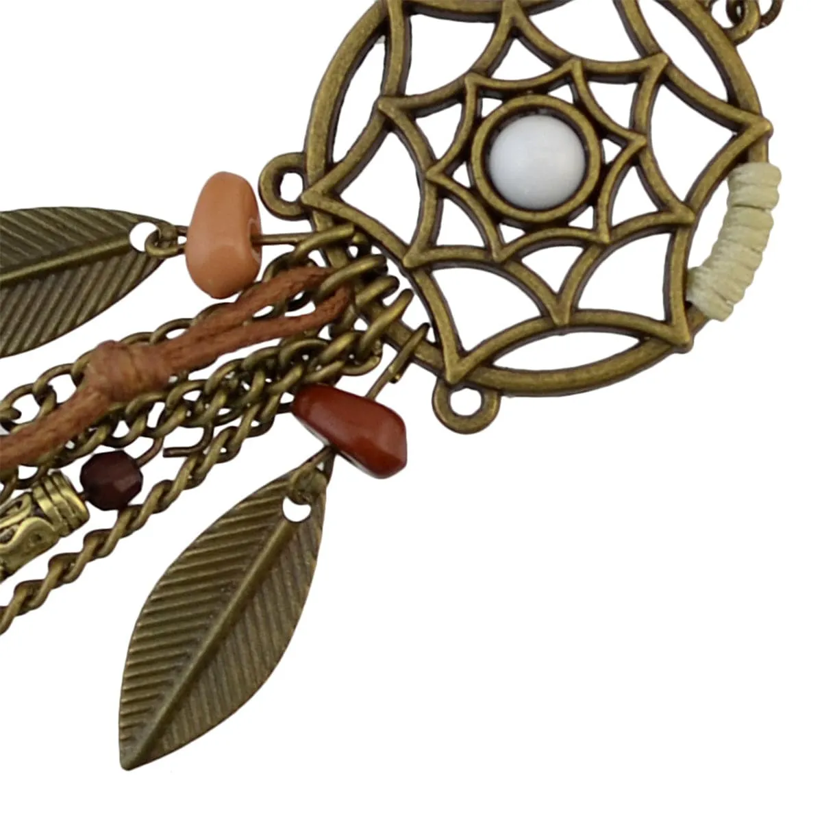 18K Gold-Plated Dream Catcher Feather Drop Earrings