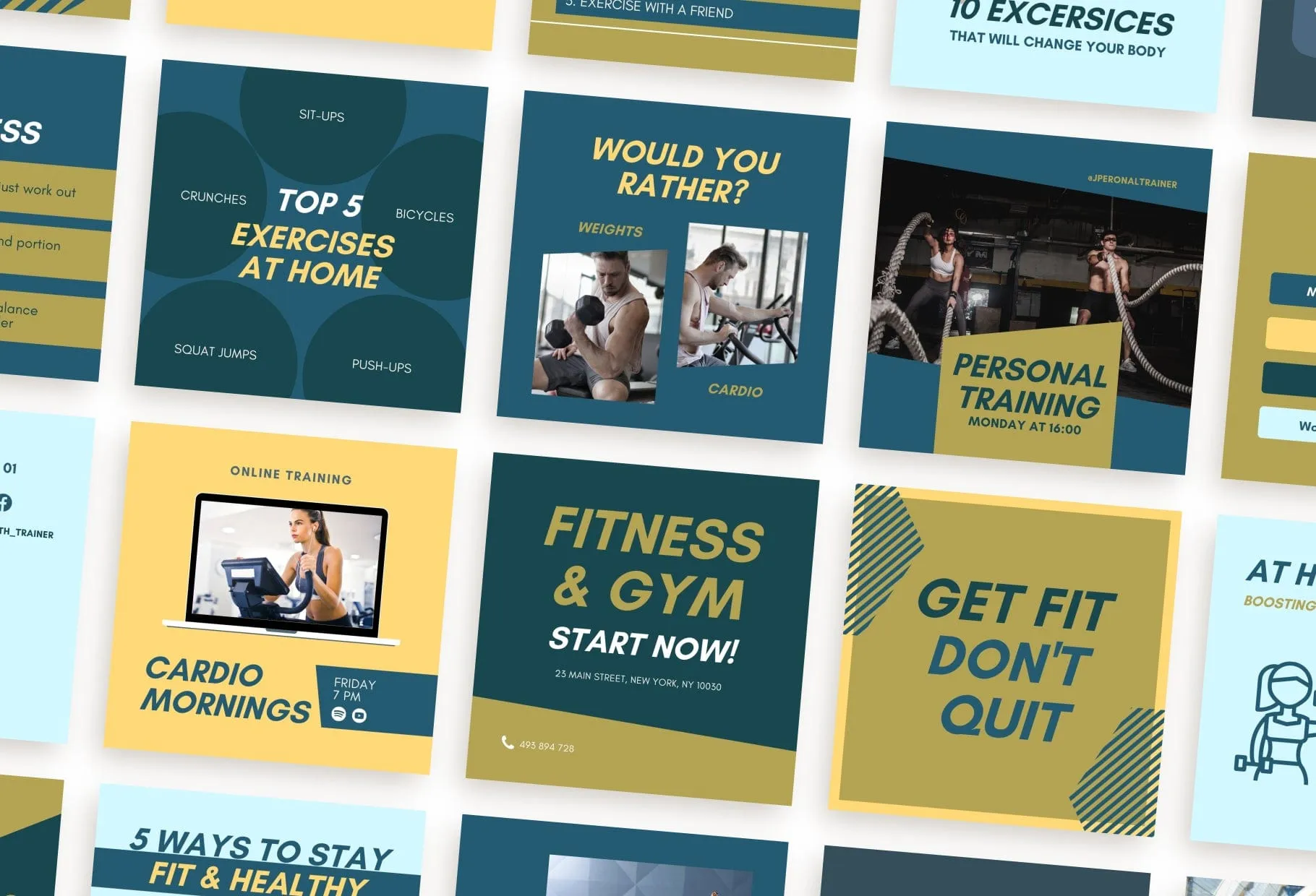 30 Fitness Instagram Post Canva Templates V2
