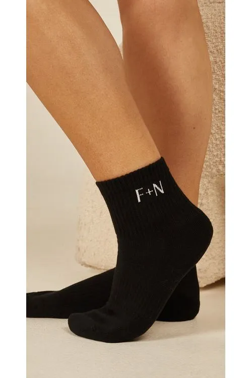Ankle Twin Sock Pack Black & White