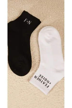 Ankle Twin Sock Pack Black & White