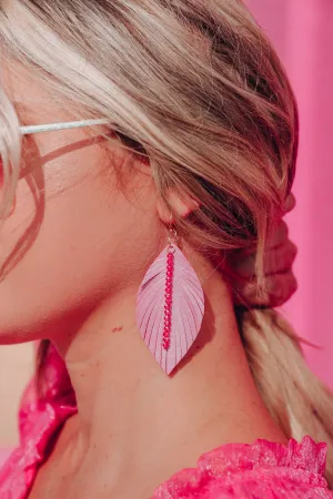 Annalise Feather Earrings - Pink