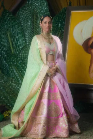 Barfi Pink ‘Paan-Patti’ lehenga