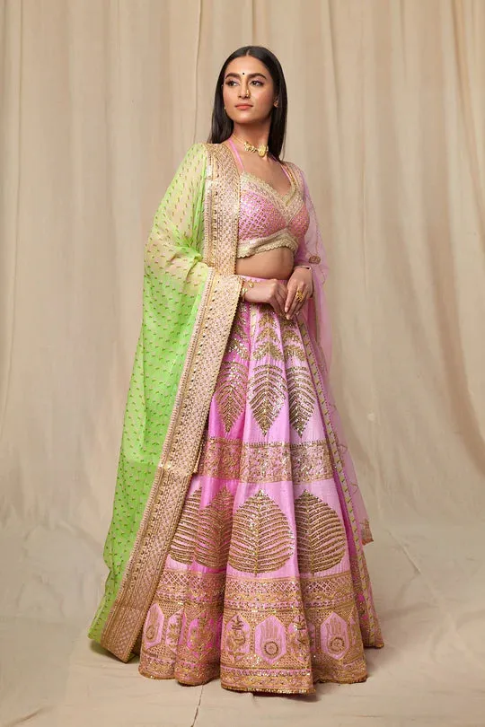 Barfi Pink ‘Paan-Patti’ lehenga