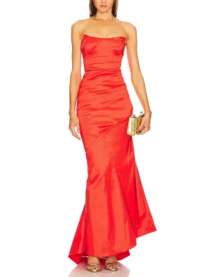 Bette Gown in Red Orange