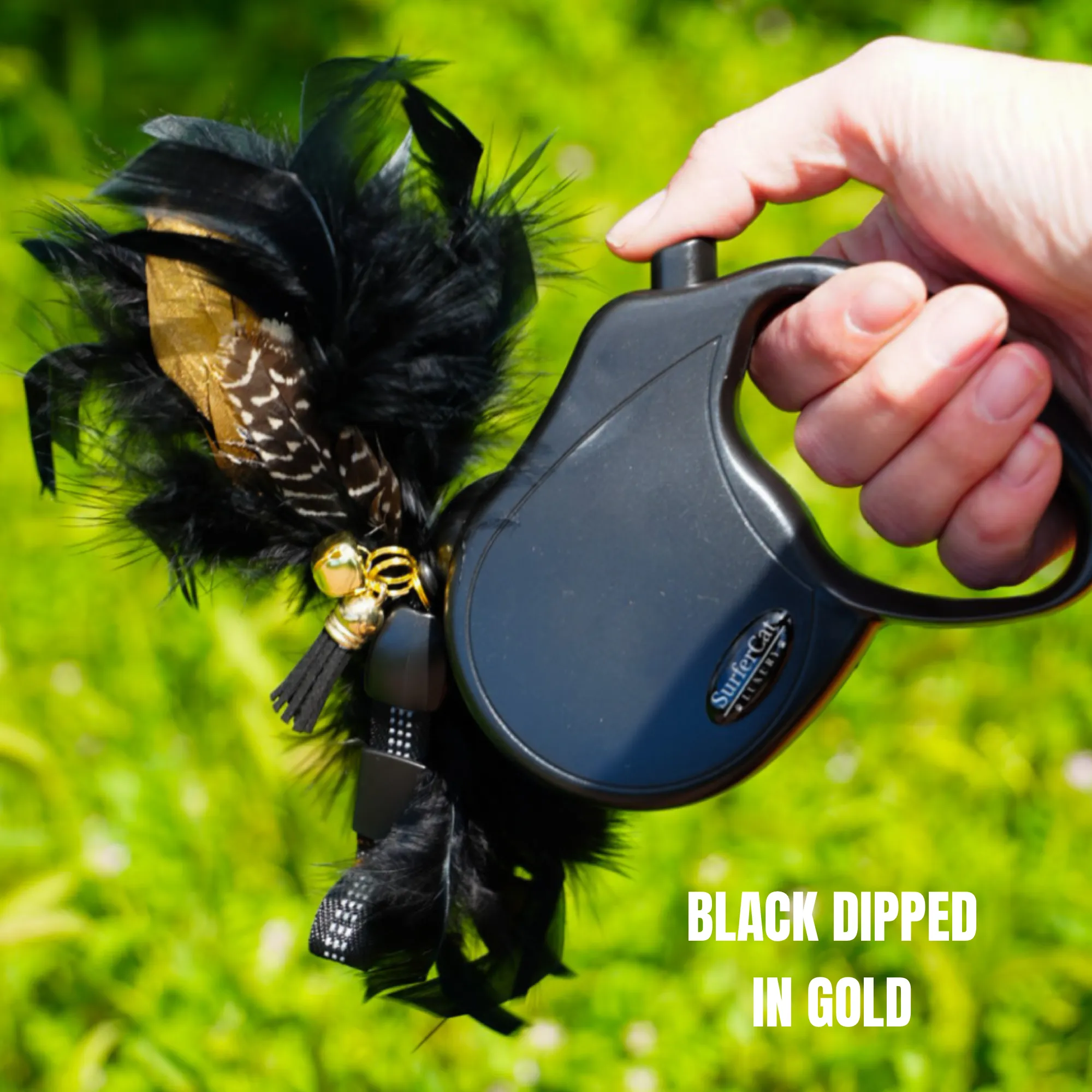 Black Dipped in Gold Leash and Harness Set