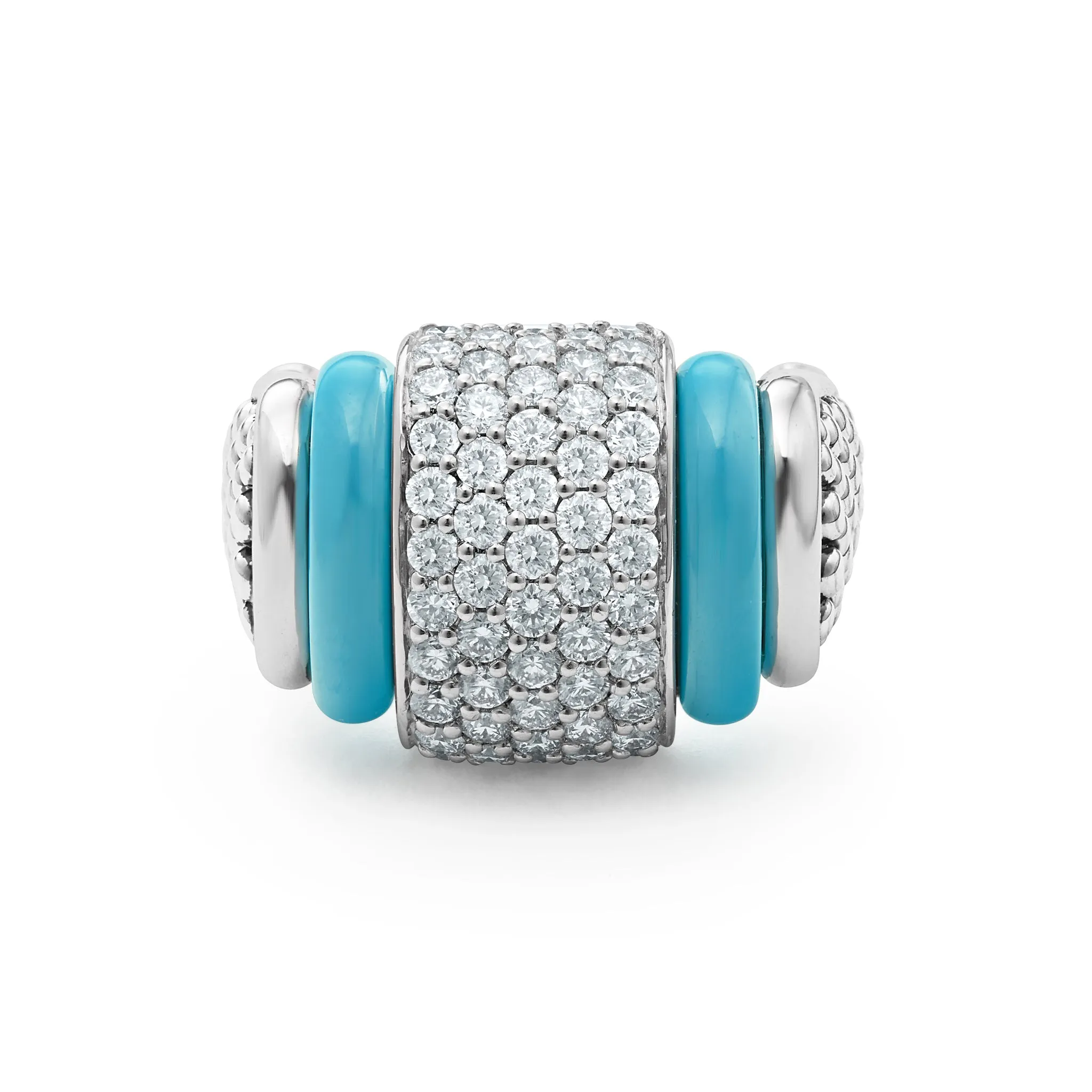 Blue Caviar Blue Ceramic Caviar Diamond Statement Ring