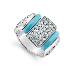 Blue Caviar Blue Ceramic Caviar Diamond Statement Ring