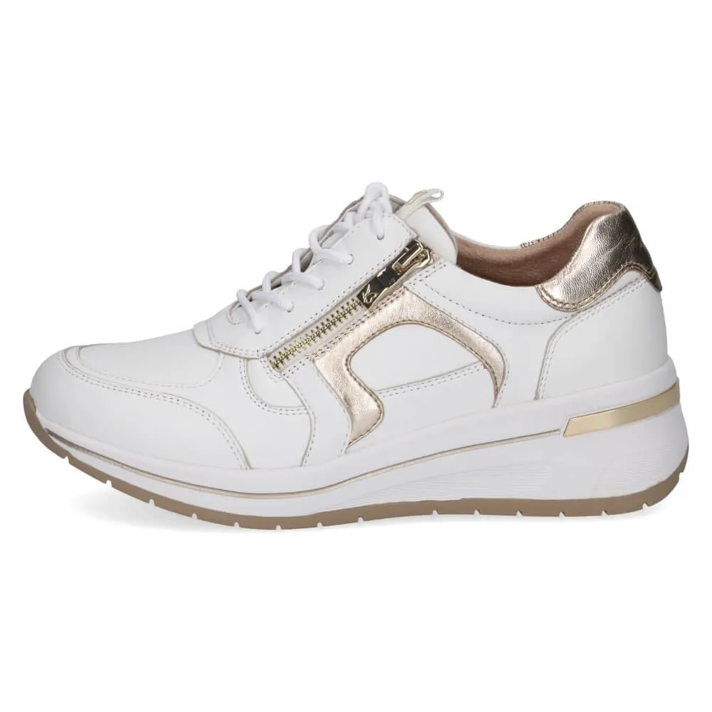 Caprice Leather Trainer 9-23300 H-Fit-WHITE GOLD