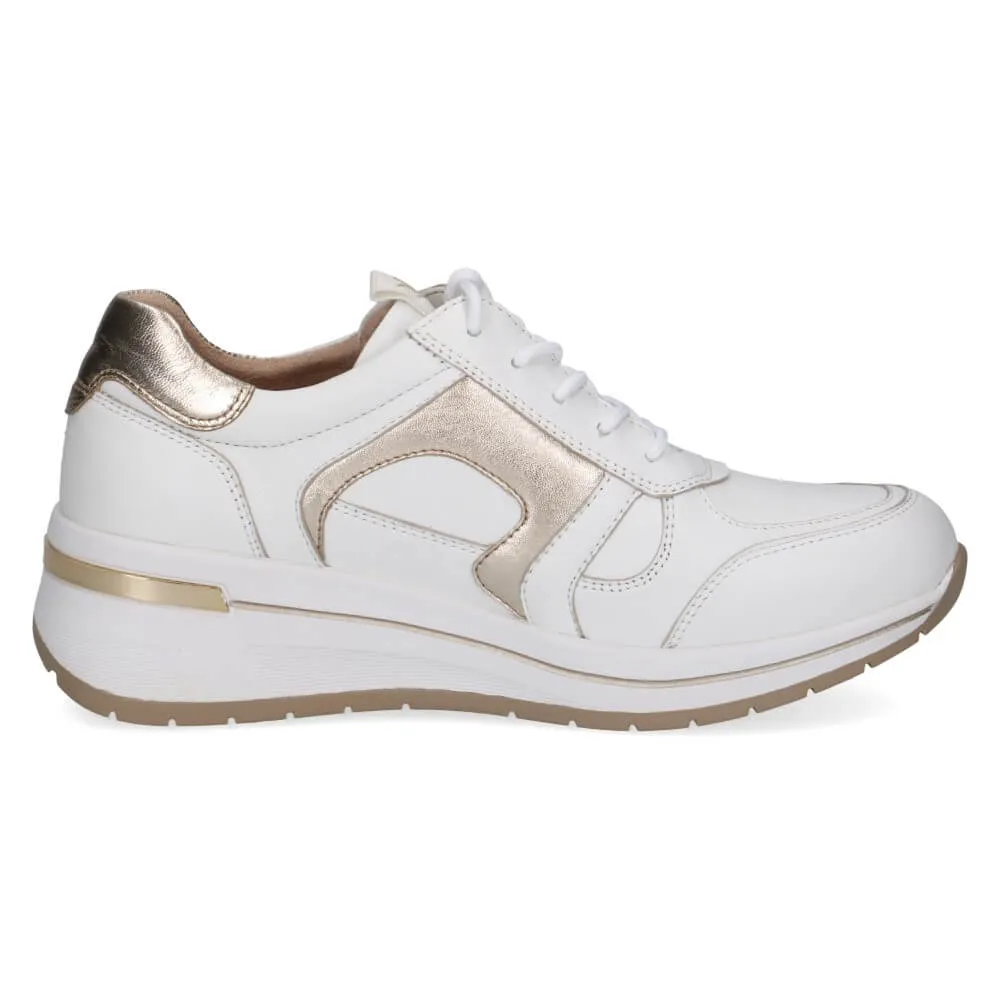 Caprice Leather Trainer 9-23300 H-Fit-WHITE GOLD
