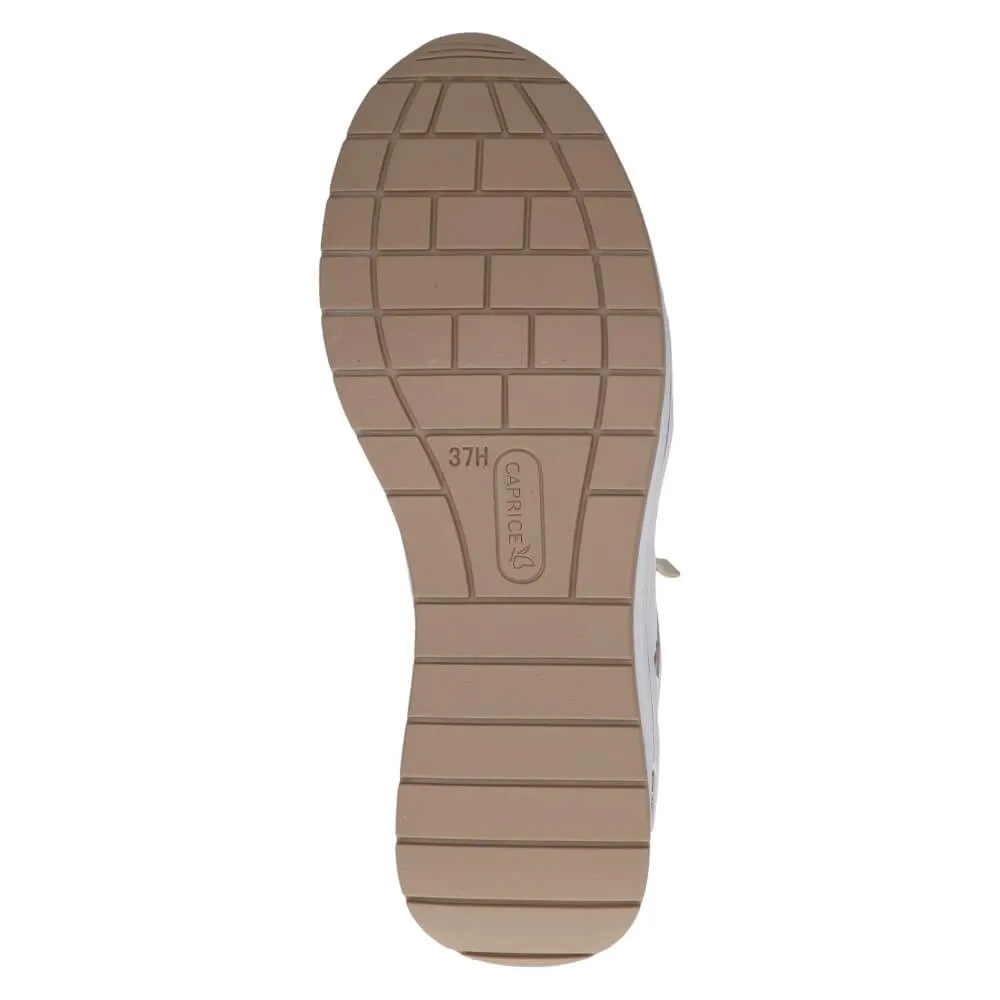 Caprice Leather Trainer 9-23300 H-Fit-WHITE GOLD