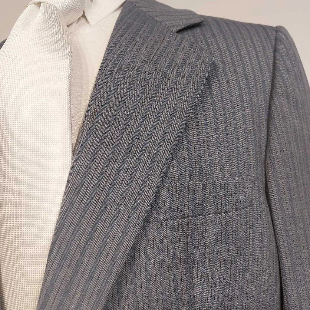 Carl Meyers Multi Blue Striped Mens 3 Piece Suit