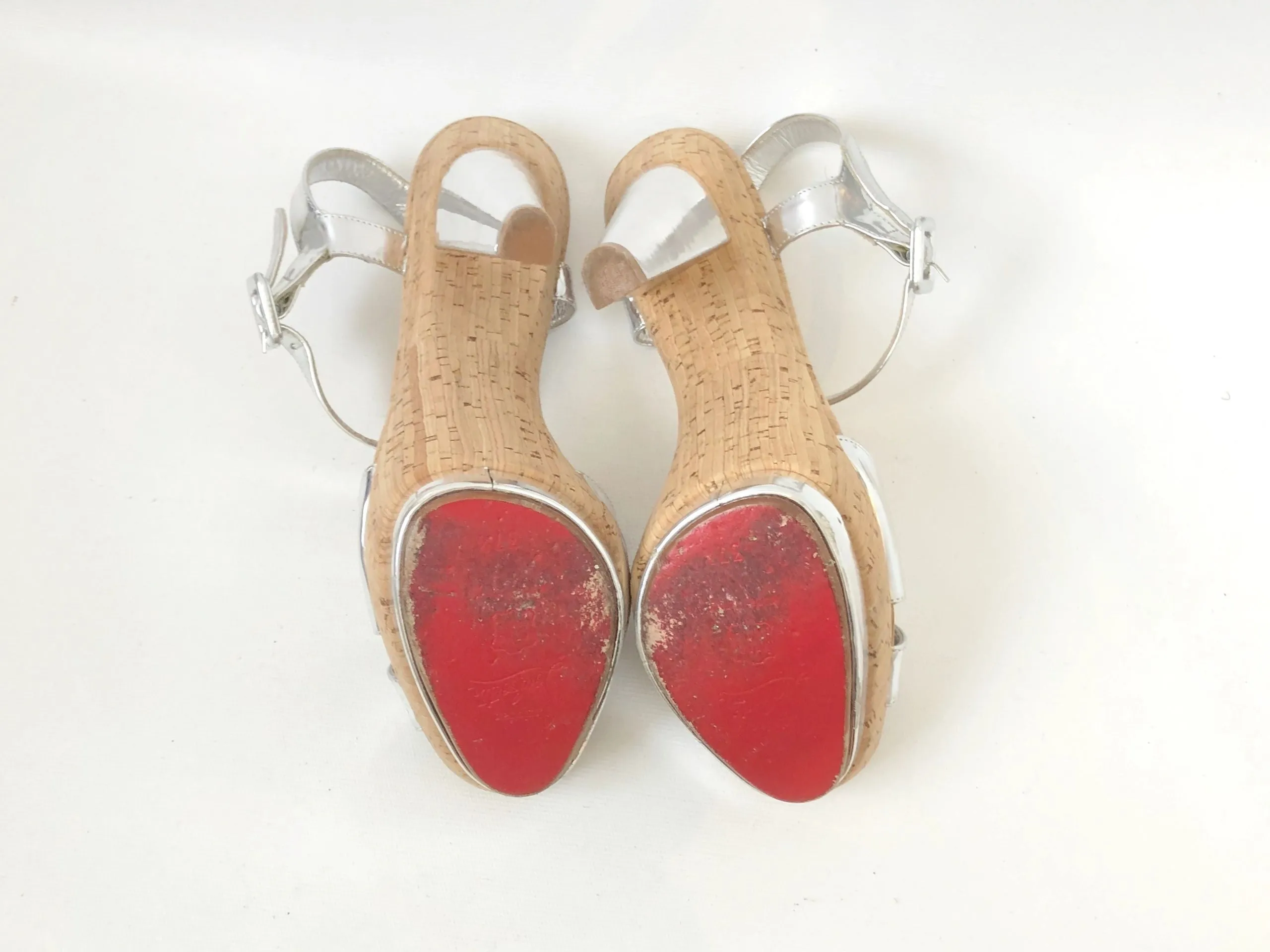 Christian Louboutin Silver Platform Size 37.5 It (7.5 Us)