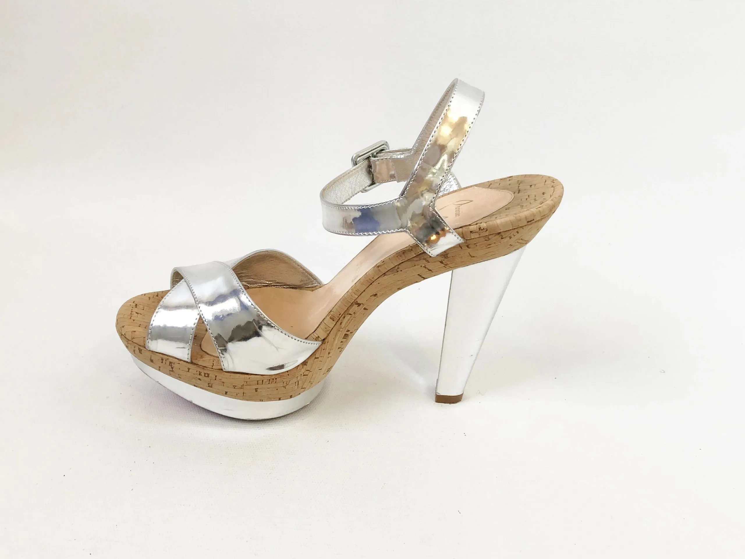 Christian Louboutin Silver Platform Size 37.5 It (7.5 Us)