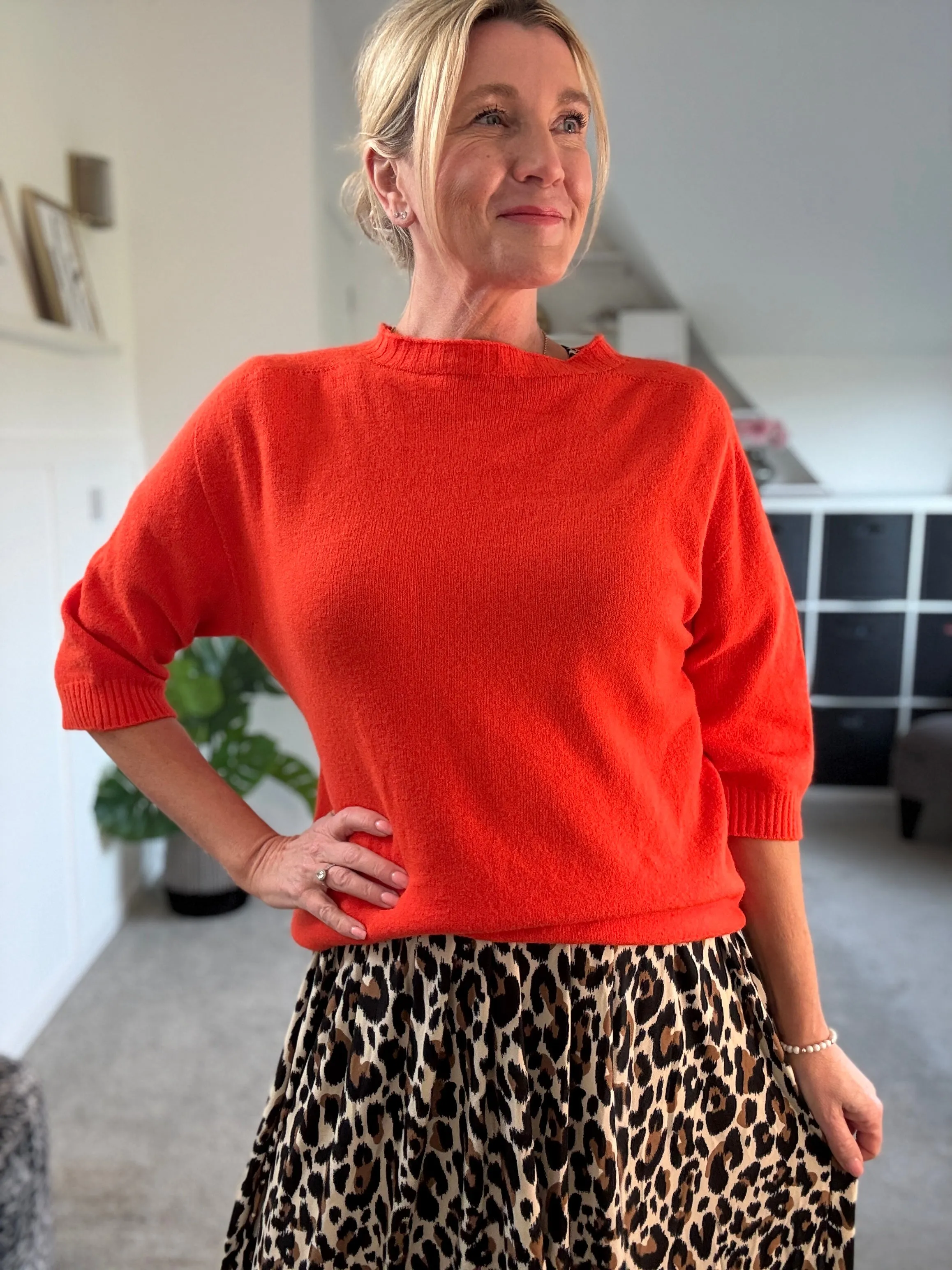 Classic Leopard Shirred Waist Dress