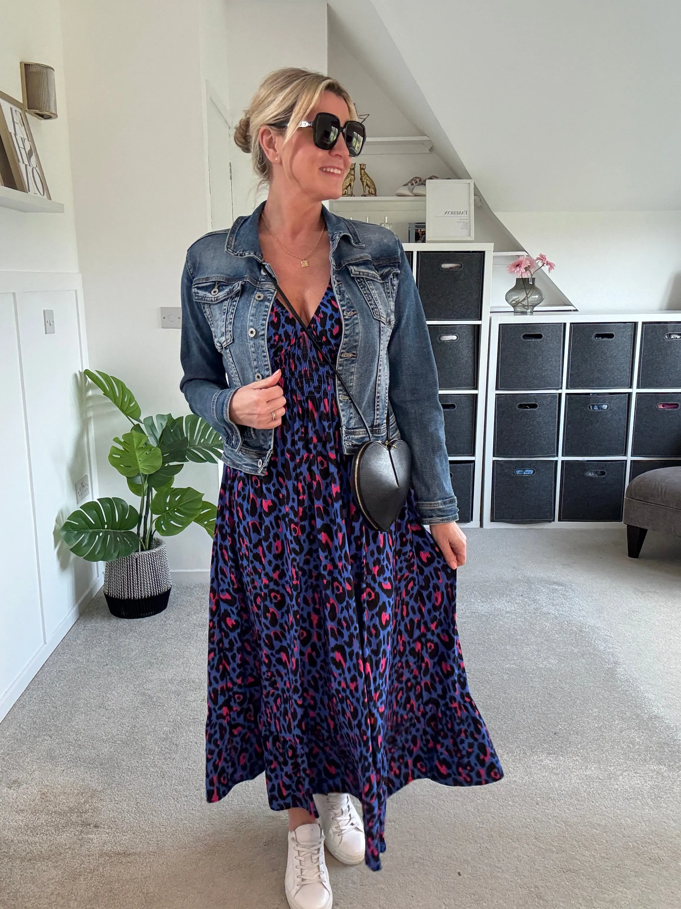 Classic Leopard Shirred Waist Dress
