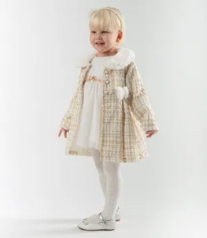 Conjunto bebé niña de vestido y abrigo