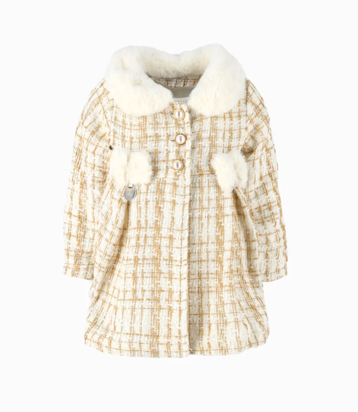 Conjunto bebé niña de vestido y abrigo