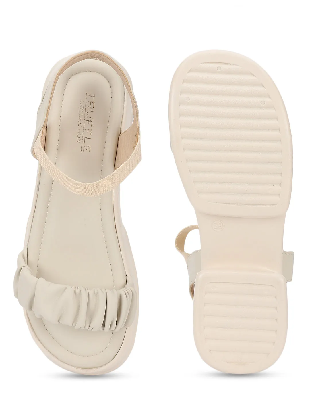 Cream PU Stylish Slip-On Block Sandals (TC-SM01-CRM)