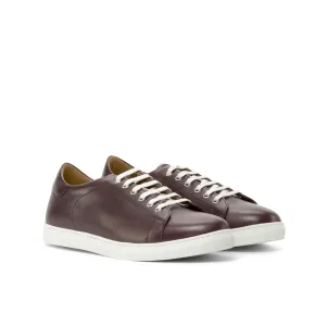 DapperFam Rivale in Burgundy Men's Italian Leather Trainer