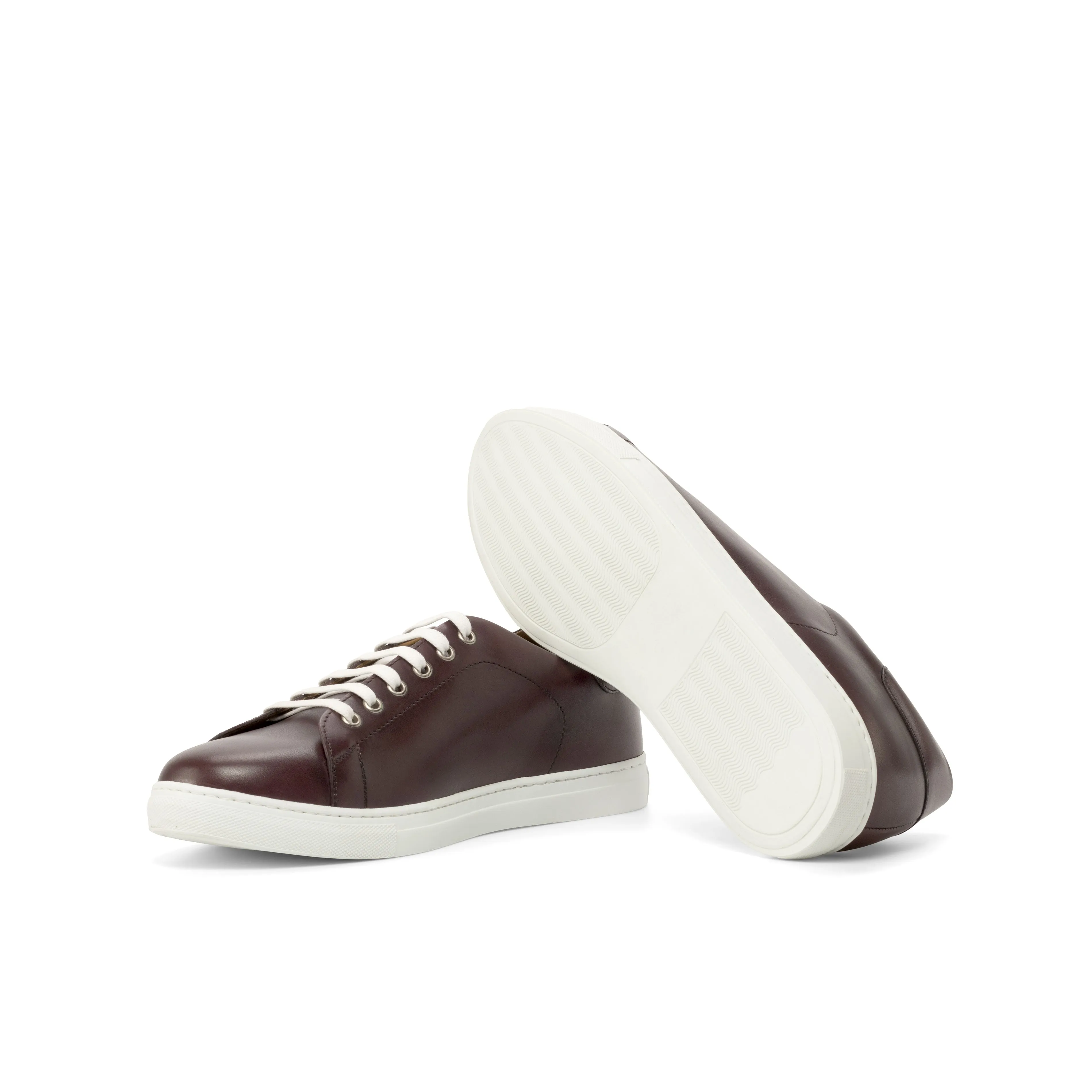 DapperFam Rivale in Burgundy Men's Italian Leather Trainer