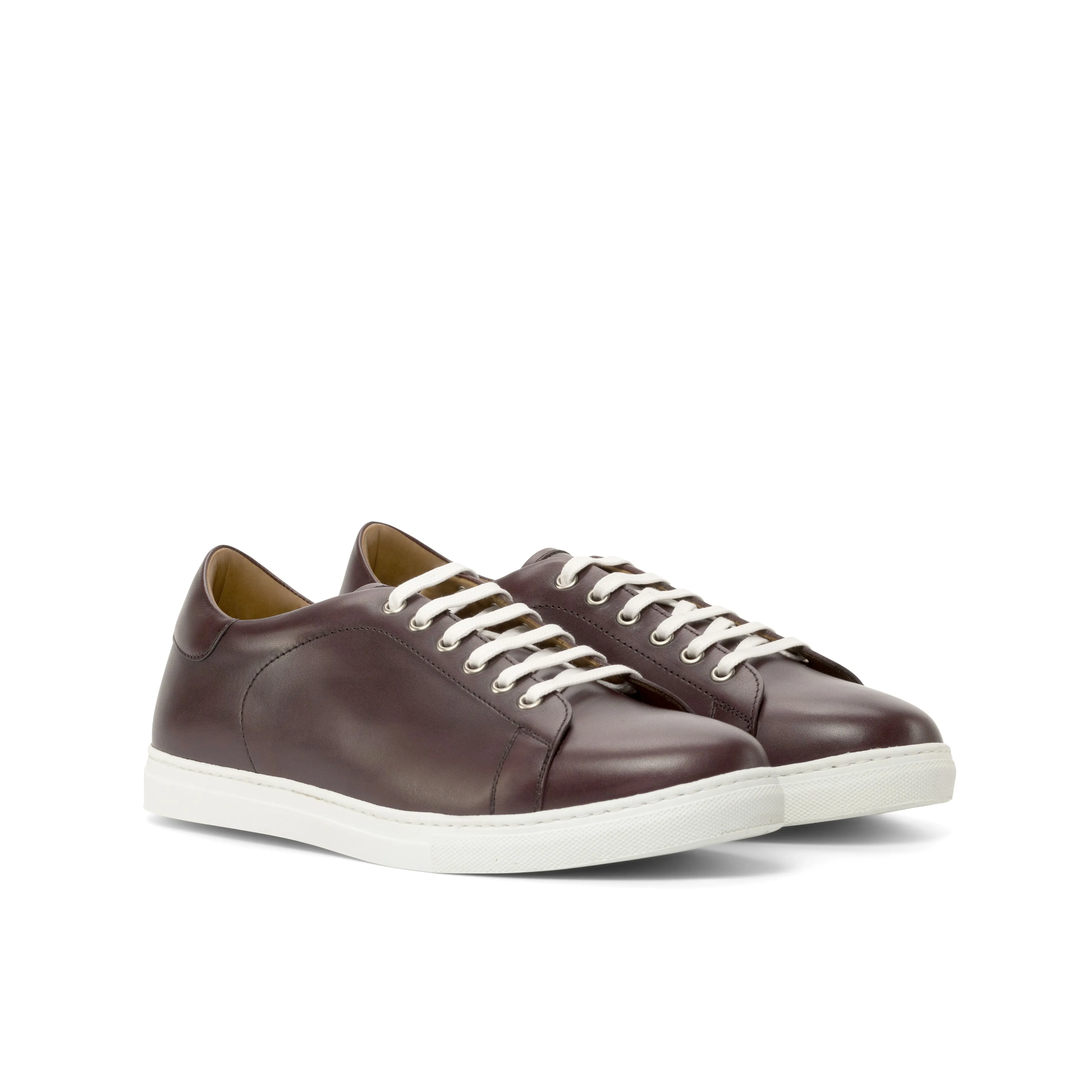 DapperFam Rivale in Burgundy Men's Italian Leather Trainer