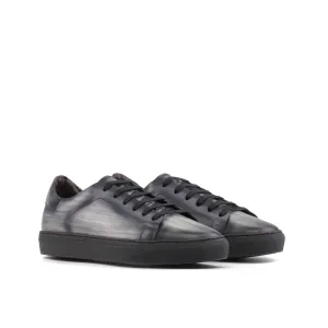 DapperFam Rivale in Grey Men's Hand-Painted Patina Trainer