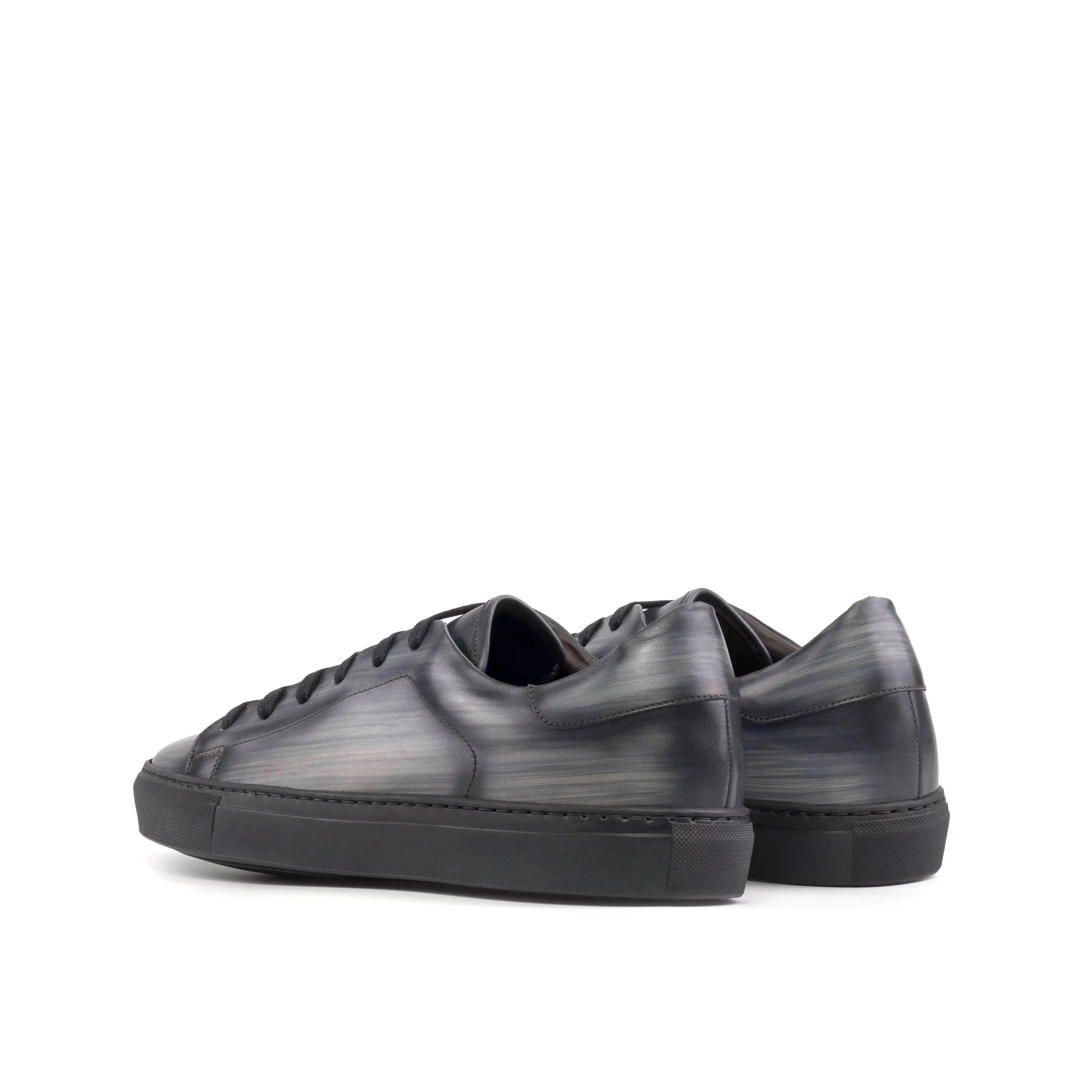 DapperFam Rivale in Grey Men's Hand-Painted Patina Trainer