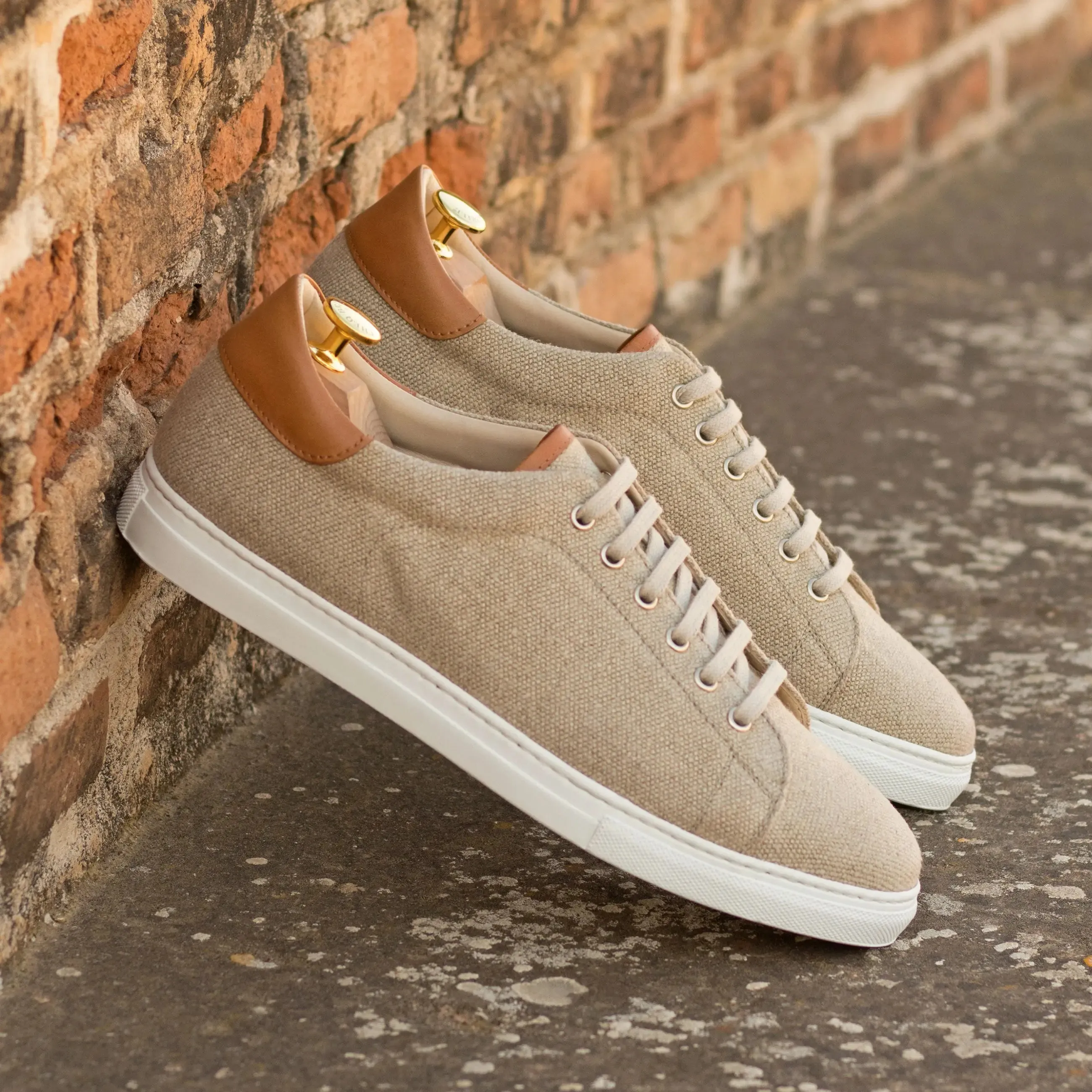 DapperFam Rivale in Ice Men's Linen Trainer