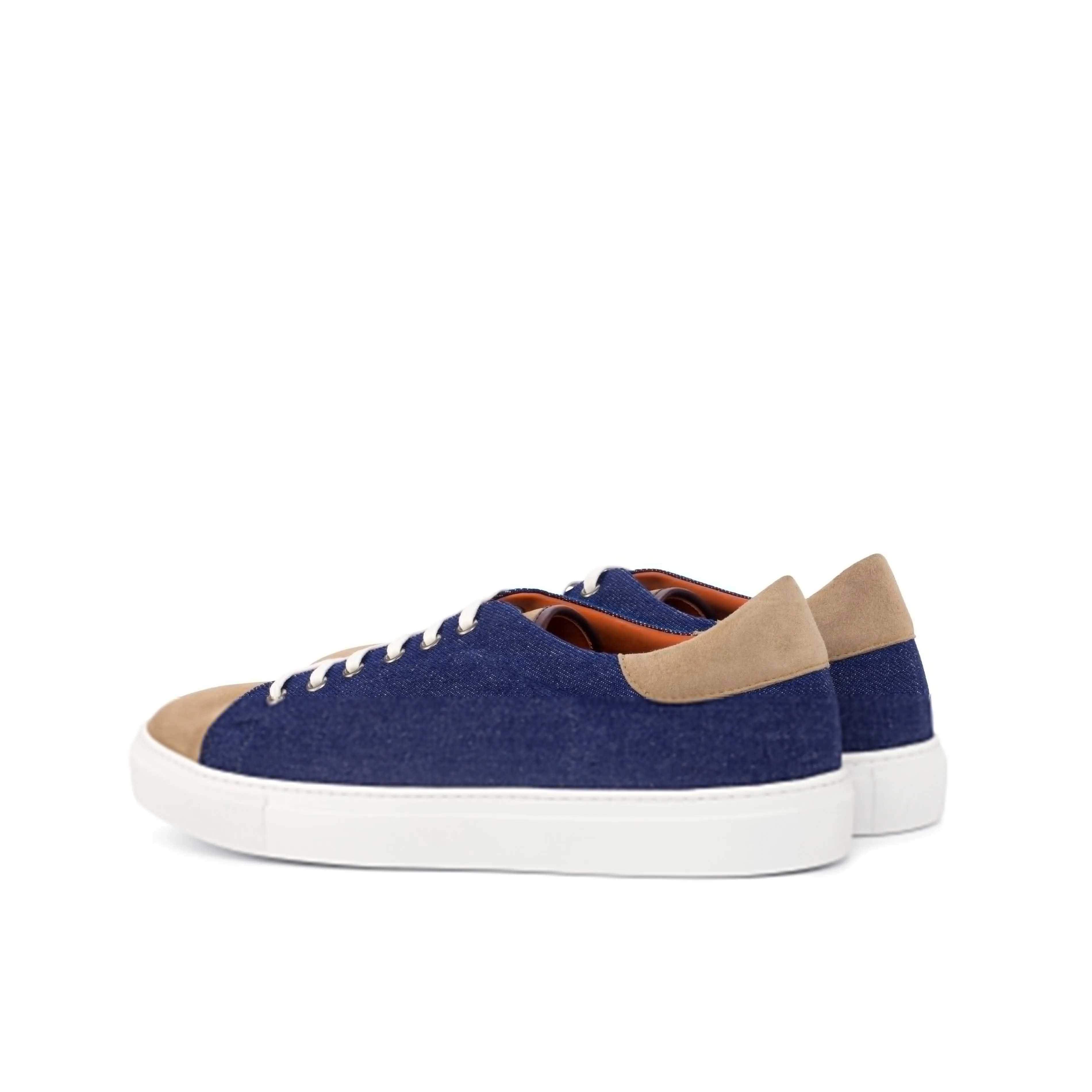 DapperFam Rivale in Jeans / Camel Men's Sartorial & Italian Suede Trainer