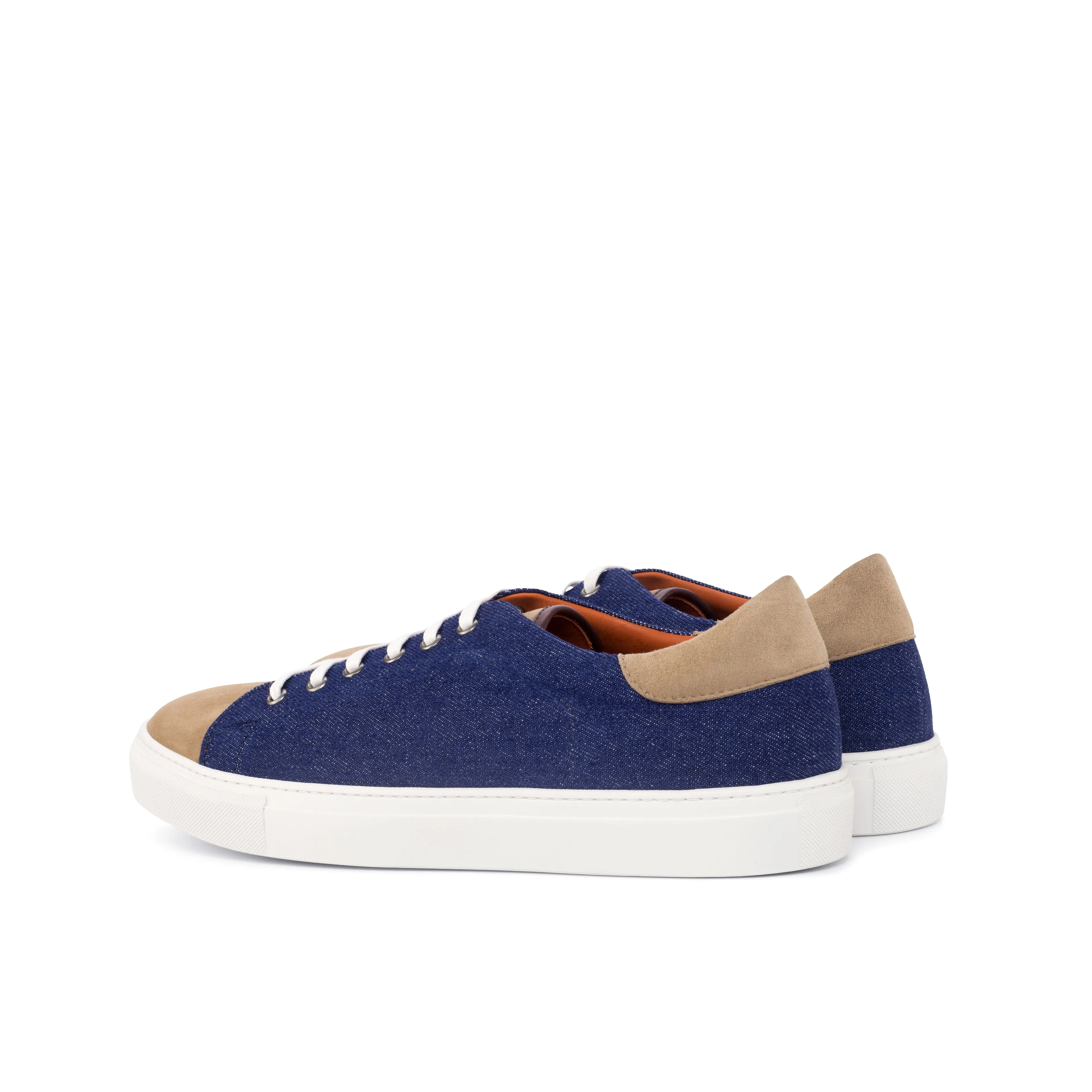 DapperFam Rivale in Jeans / Camel Men's Sartorial & Italian Suede Trainer