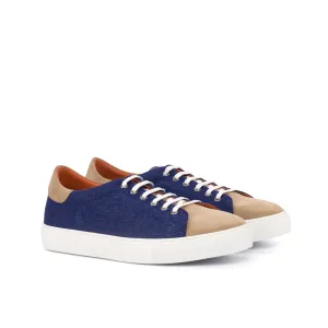 DapperFam Rivale in Jeans / Camel Men's Sartorial & Italian Suede Trainer