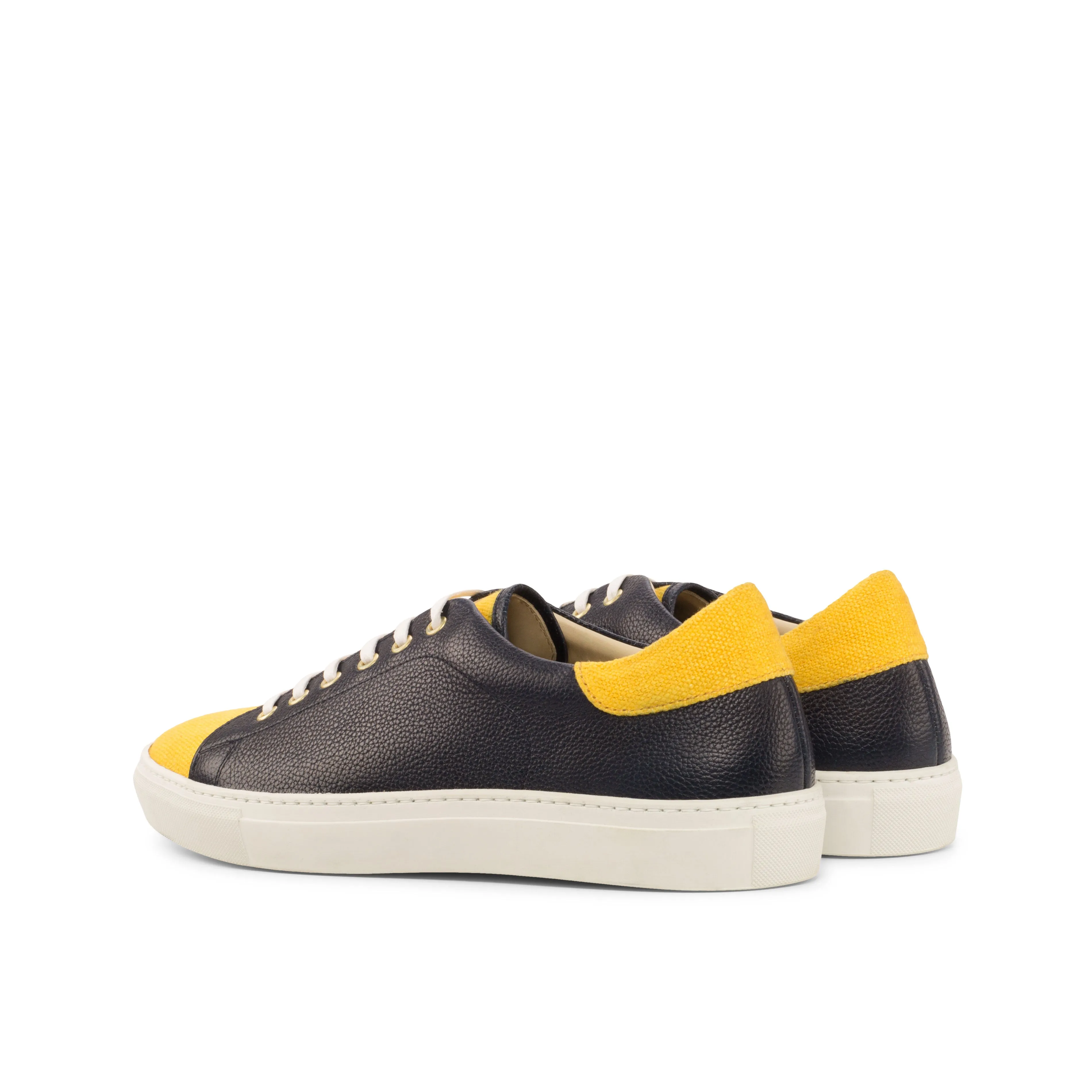 DapperFam Rivale in Mustard Men's Linen Trainer