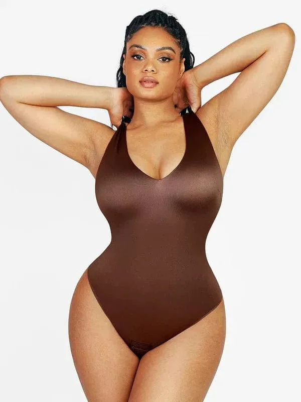 Deep V Neck Waist Slimming Shapewear Bodysuit