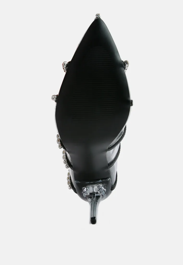 Diamante Clear Stiletto Heel Pumps By Ruw