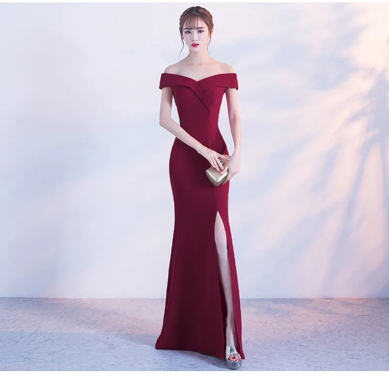 Diva Strapless High Charming Slit Formal Dress