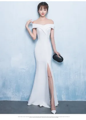 Diva Strapless High Charming Slit Formal Dress