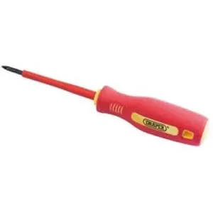 Draper Fully Insulated Soft Grip Cross Slot Screwdriver, No.0 X 75Mm (Sold Loose) Dr-46530