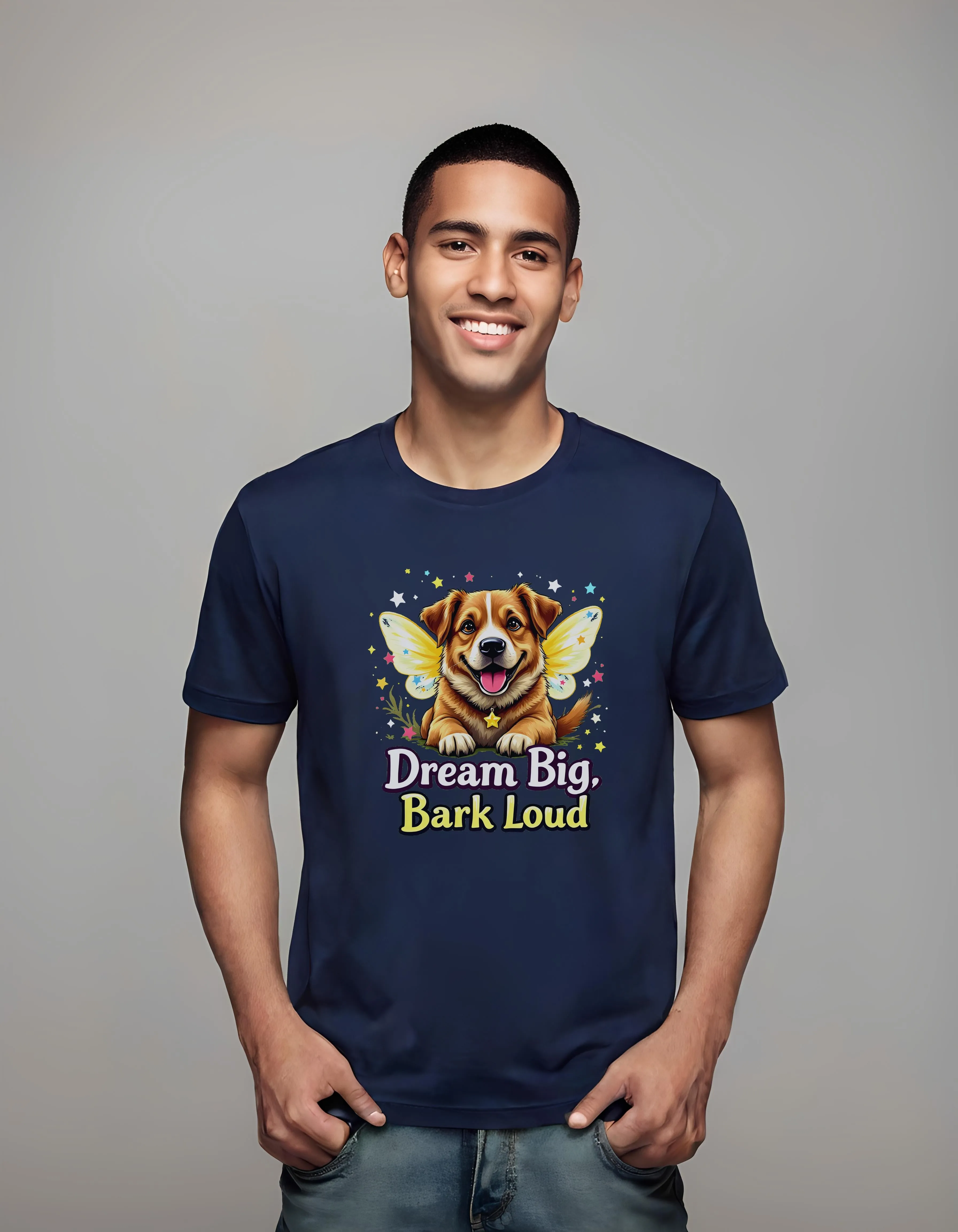 Dream Big Bark Loud Dog Design | Classic T-Shirt (Unisex)