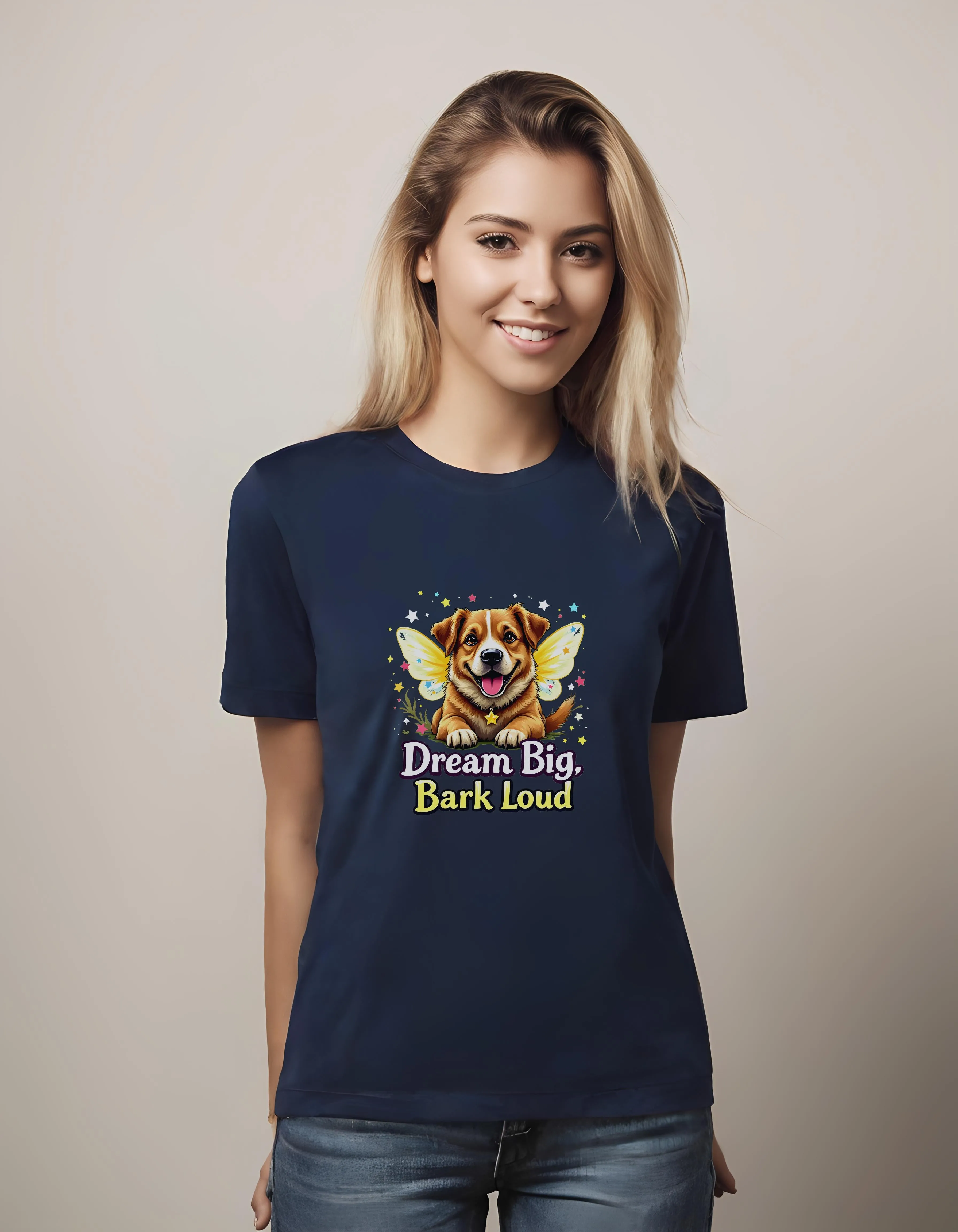 Dream Big Bark Loud Dog Design | Classic T-Shirt (Unisex)