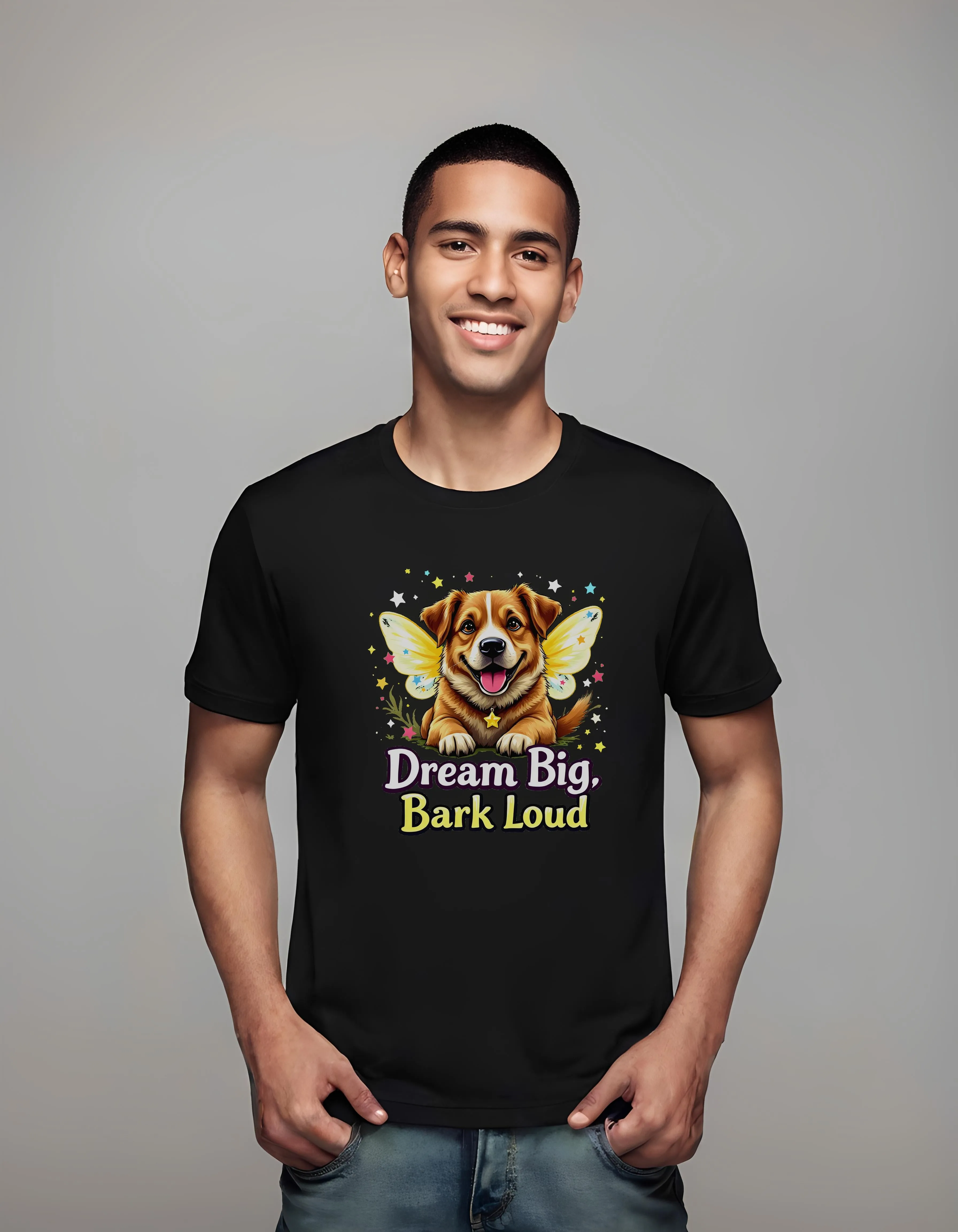 Dream Big Bark Loud Dog Design | Classic T-Shirt (Unisex)