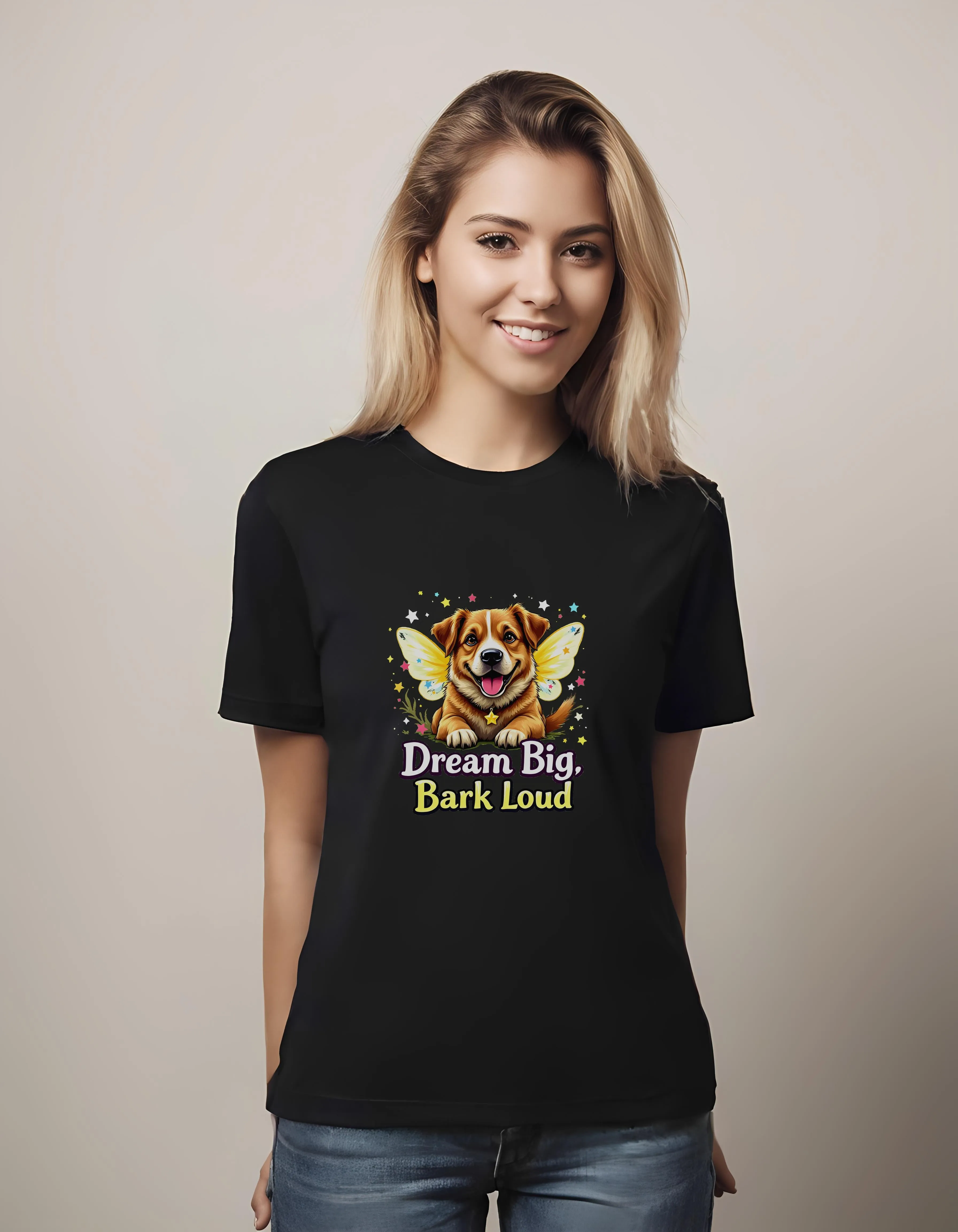 Dream Big Bark Loud Dog Design | Classic T-Shirt (Unisex)