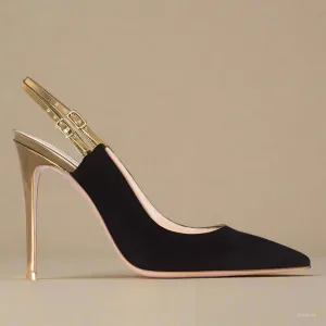 ELERA GOLD SLINGBACK HEEL