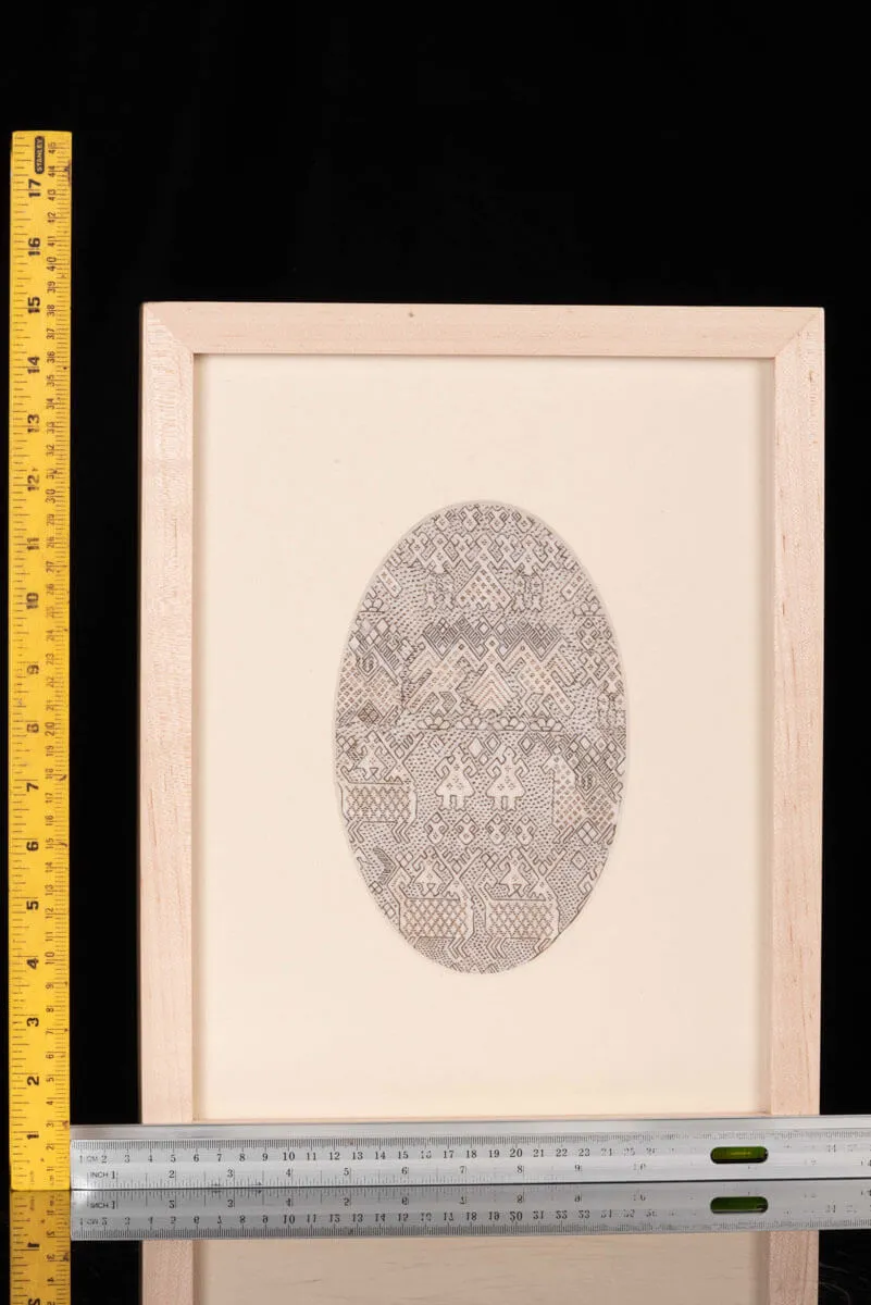 Feather Art Painting of Mazahua Indigenous Design by Eduardo Sánchez