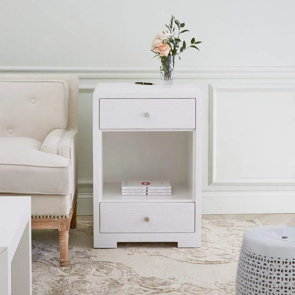 Fedor 2-Drawer Side Table / Chiffon White