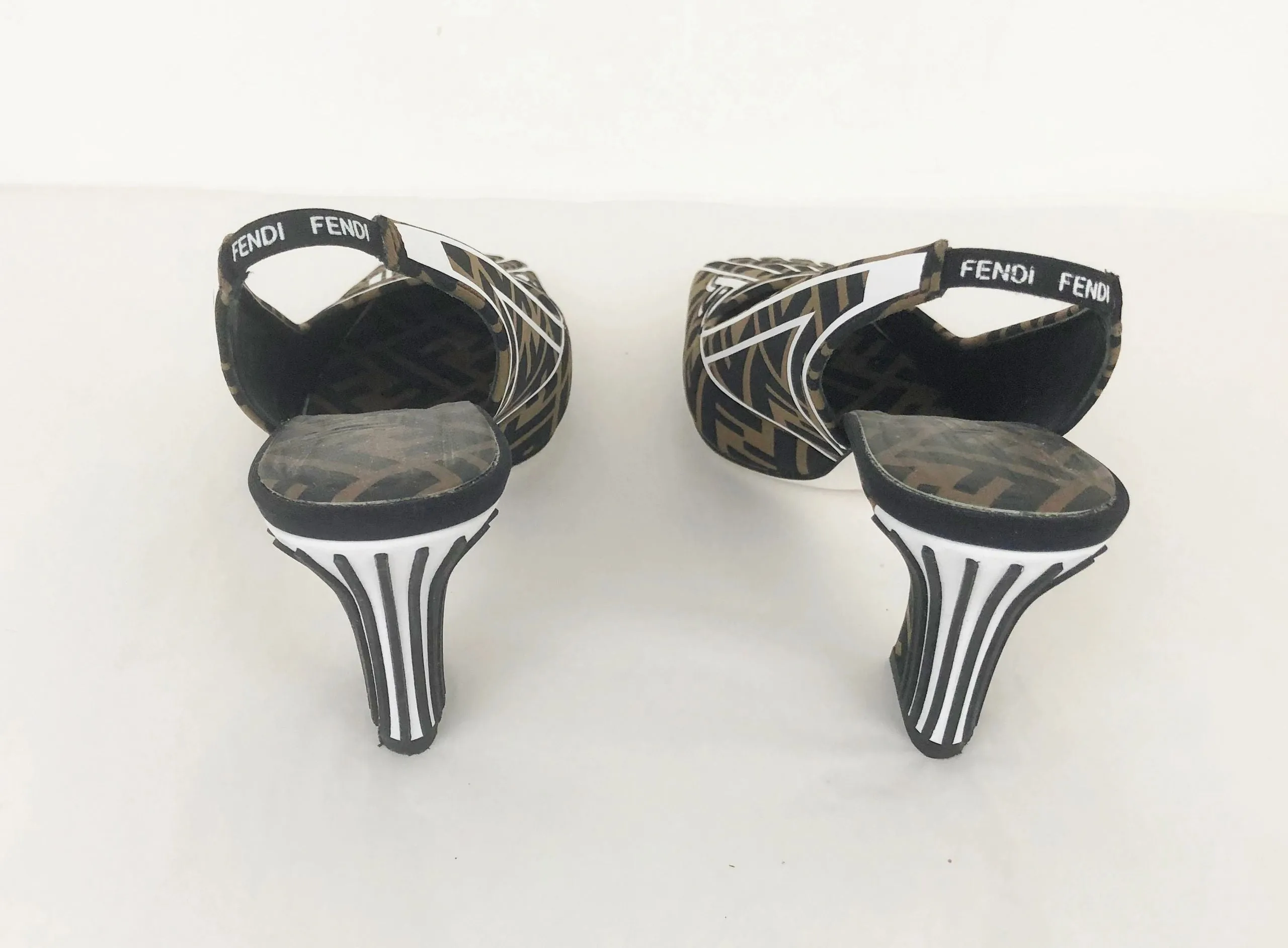 Fendi Zucca Print Slingback Size 40.5 It (10.5 Us)