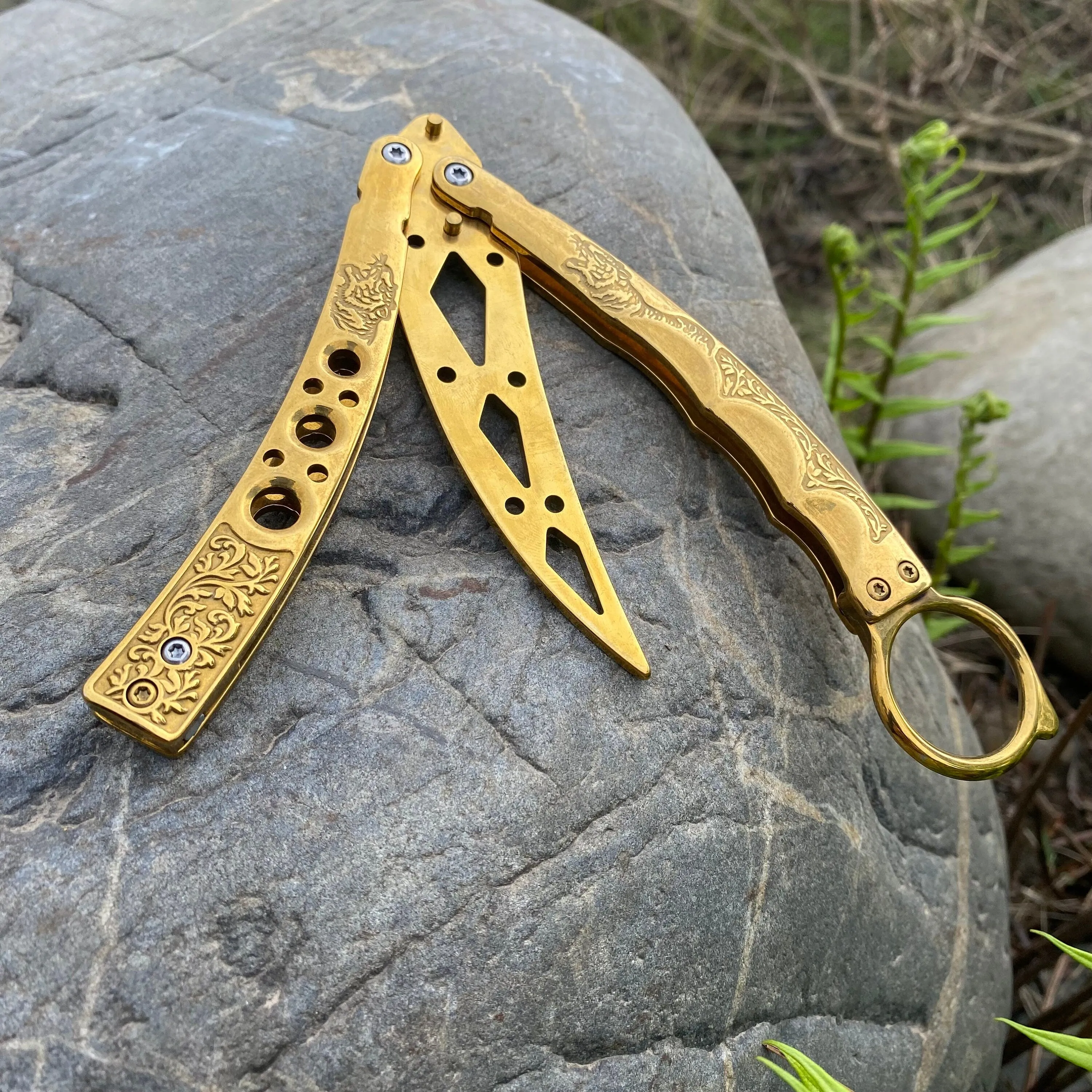 Gold Butterfly Knife